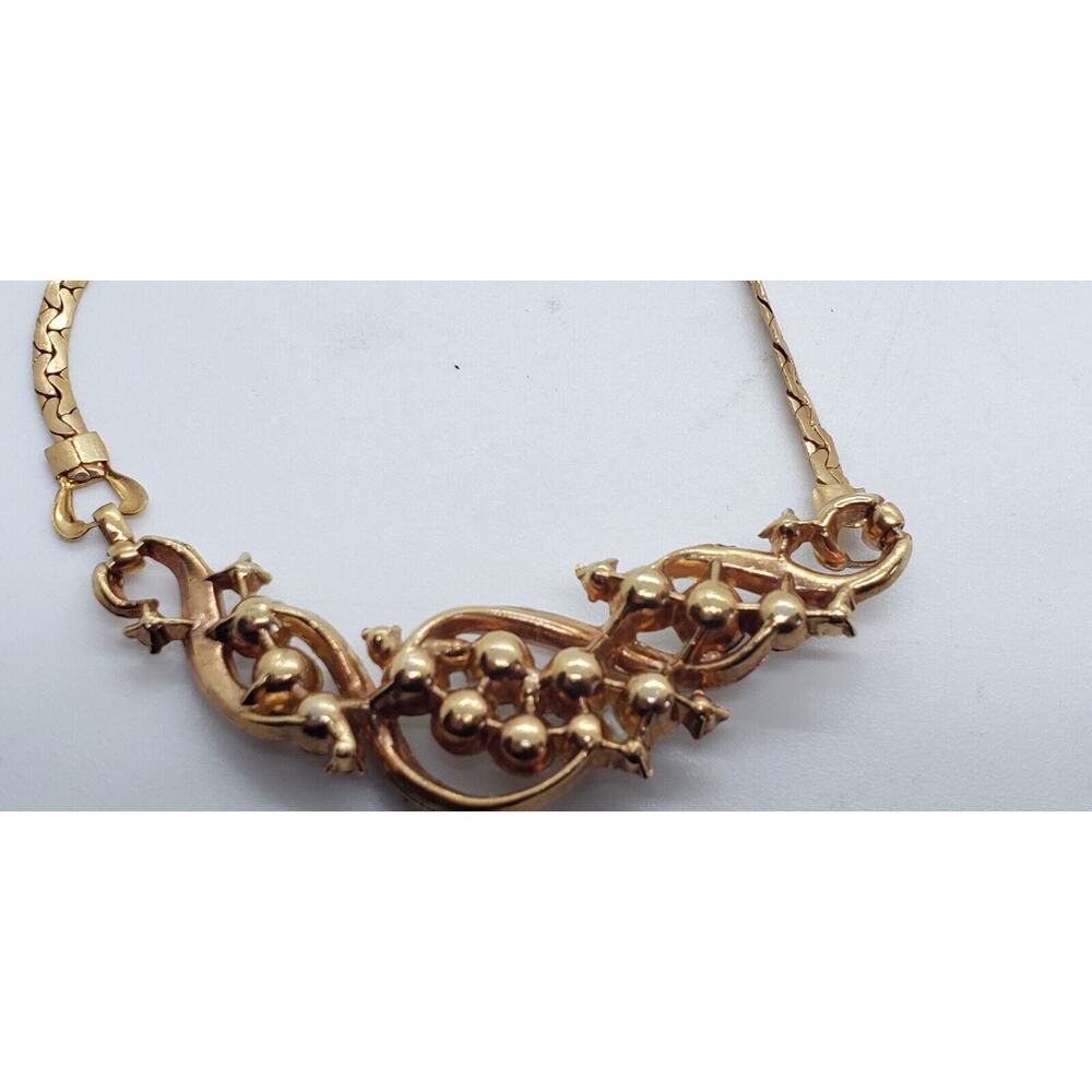 Vintage Gold Necklace Choker Earrings Rhinestone Set Palomar Jewels NOS in Box - Picture 9 of 12